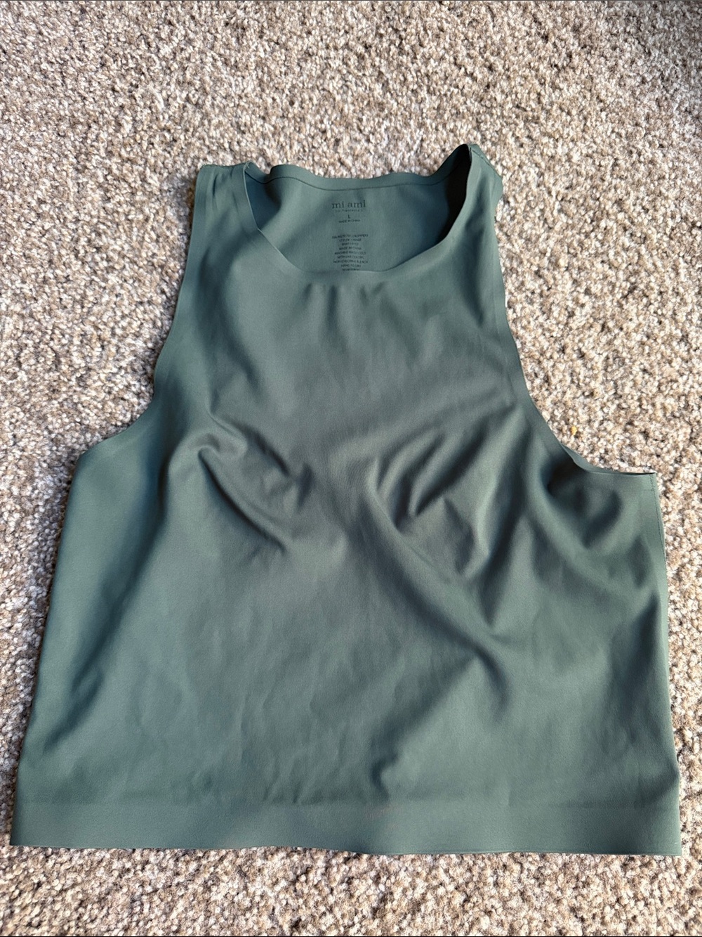 miami Olive Green Scoop Neck Tank